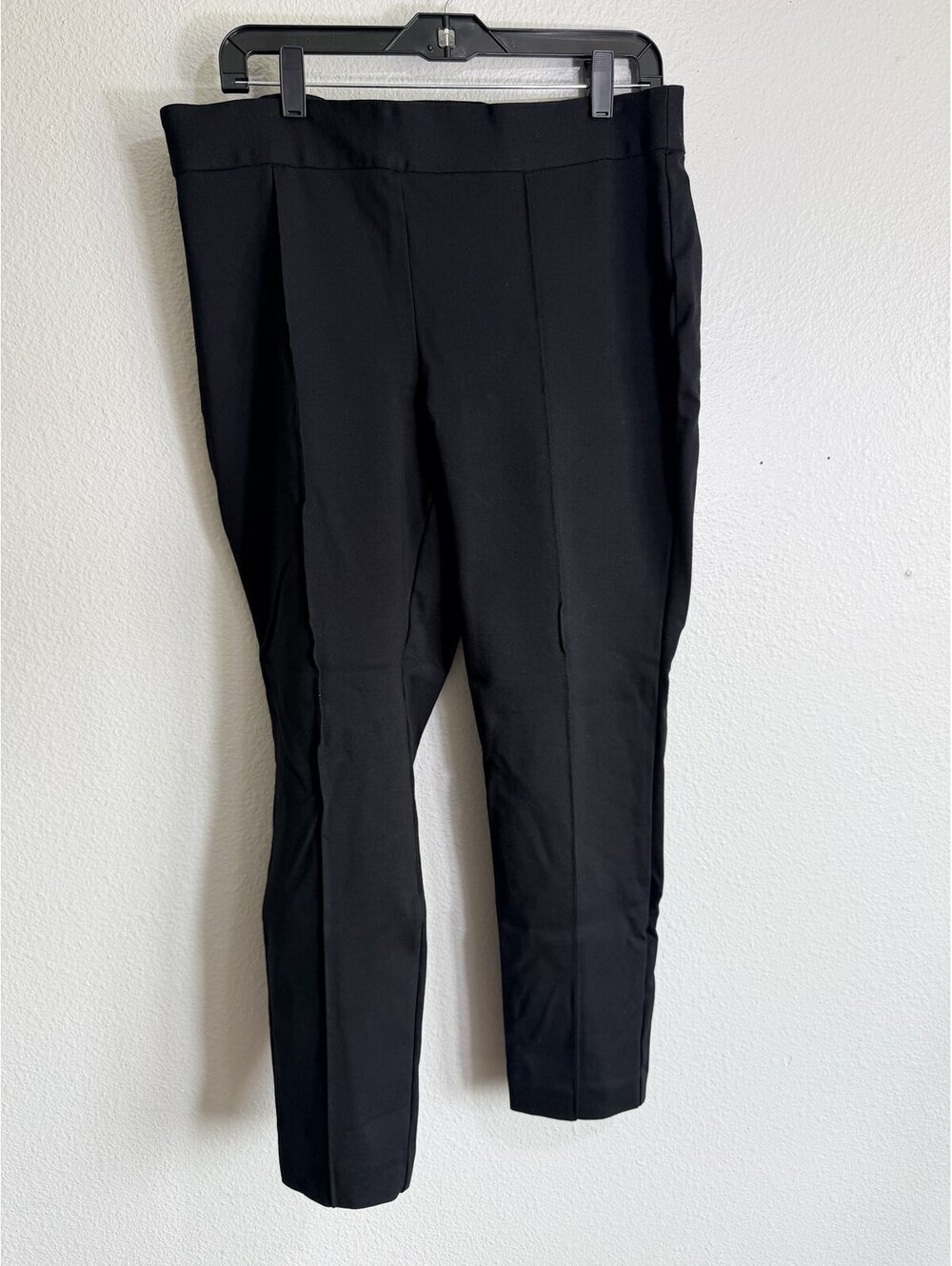 H&M Pull On Tapered Ankle Trousers Elastic Waist Black Size XL